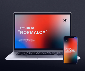 A screen of a laptop
            and of a phone, both facing camera, with the image of a meditation
            app on them.